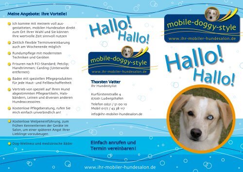 Hallo! - Ihr mobiler Hundesalon