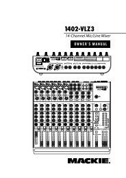 1402-VLZ3 14-Channel Mic/Line Mixer Owner's Manual - Mackie