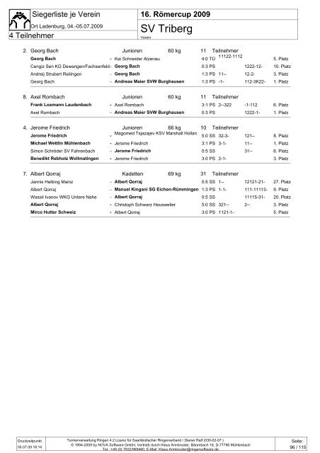 Gesamtbulletin Römercup - Saarsportvereine.de saarsportvereine.de