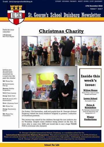 St. George's School Duisburg Newsletter - St. George's - The ...