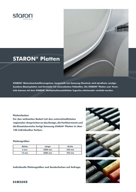 STARON® Platten - Studer Handels AG