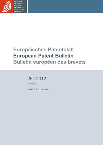 European Patent Bulletin 2012/25 - European Patent Office