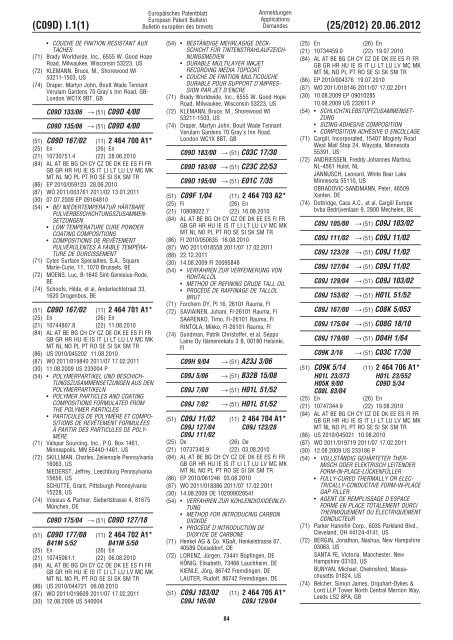 European Patent Bulletin 2012/25 - European Patent Office