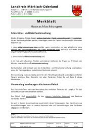 Merkblatt Hausschlachtungen - im Landkreis Märkisch-Oderland