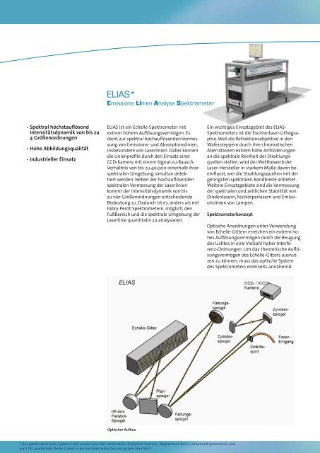 ELIAS Spektrometer - LTB Lasertechnik Berlin