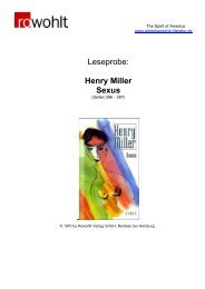 Leseprobe: Henry Miller Sexus - Rowohlt