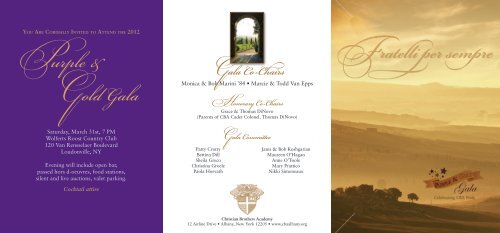 F ratelli per sempre Purple & Gold Gala - Christian Brothers Academy