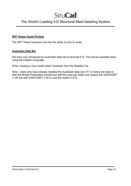 What's New in StruCad V12 - Computer Control Systems