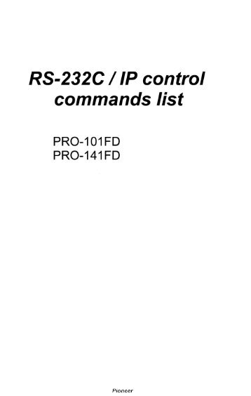 Basic RS-232/IP commands - Pioneer