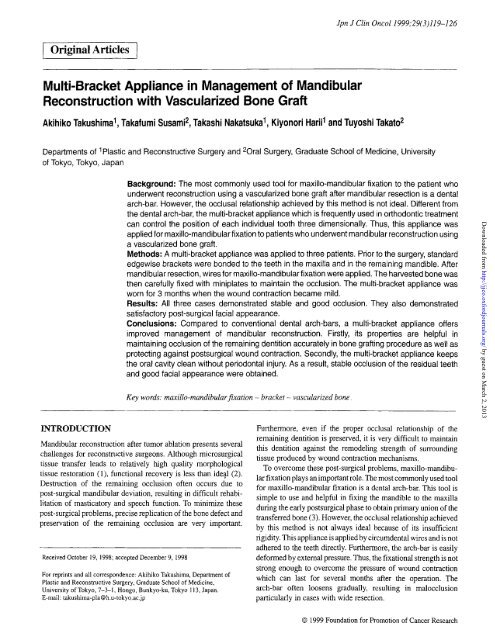 Multi-Bracket Appliance in Management of Mandibular ...