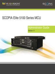 Administrator Guide for SCOPIA Elite 5100 Series MCU ... - Radvision