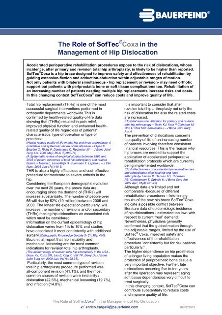 The Role of SofTec® Coxa (PDF, 118 KB - Bauerfeind