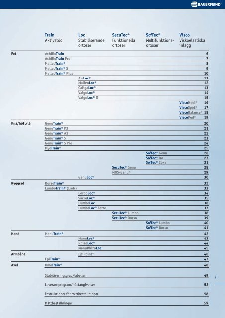 Produktkatalog - 2012-2013 Systematisk behandling. - Bauerfeind