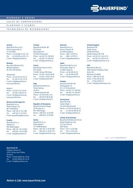 Catalogo Bauerfeind 2011 - Ortopedia Salvati 1850