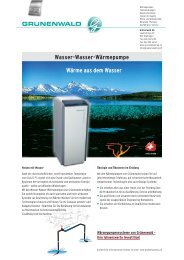 Wasser-Wasser Wärmepumpe - Grünenwald AG
