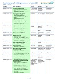 Innerbetriebliches Fortbildungsprogramm - 2. Halbjahr 2011 - im ...