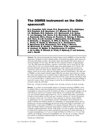 The OSIRIS instrument on the Odin spacecraft - Earth, Atmospheric ...