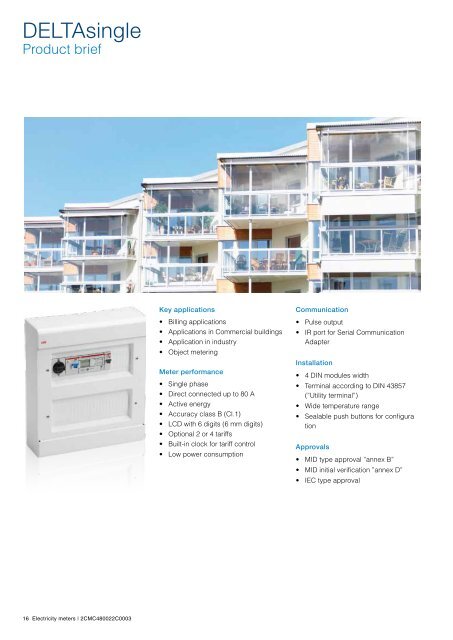 Electricity meters for modular enclosures and DIN rail