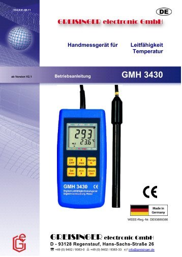 Greisinger GMH 3430 - Greisinger electronic GmbH