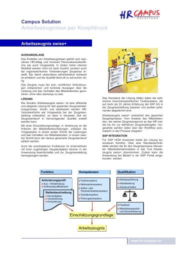 Campus Solution Arbeitszeugnisse per Knopfdruck