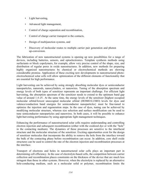 Basic Research Needs for Solar Energy Utilization - Office of ...