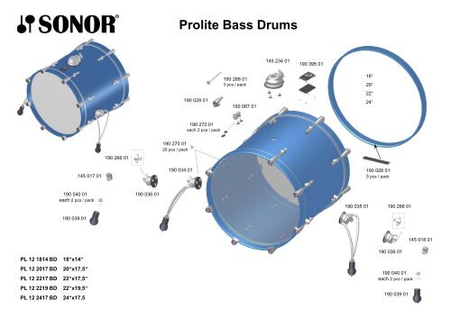 Prolite Bass Drums - Sonor
