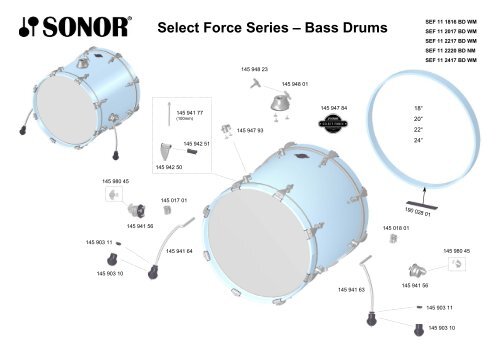 Select Force Series – Bass Drums - Sonor