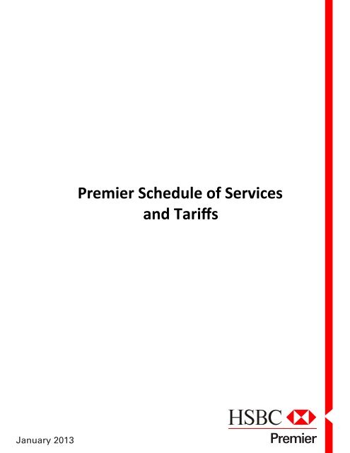 Premier Schedule of Services and Tariffs - HSBC Egypt
