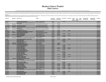 Business Source Premier - EBSCO Publishing