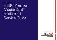 HSBC Premier MasterCard® credit card Service Guide