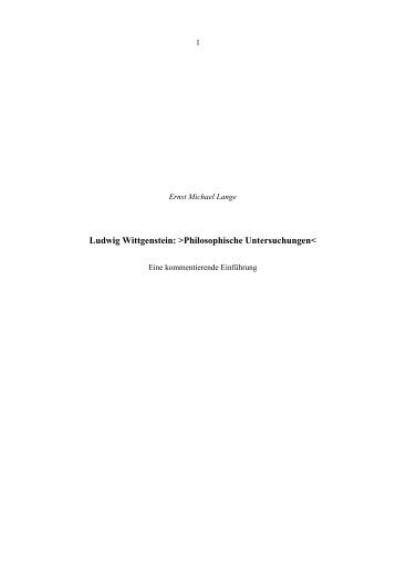 Ludwig Wittgenstein - Ernst Michael Lange