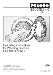 Operating instructions for Washing machine PREMIER NOVO - Miele