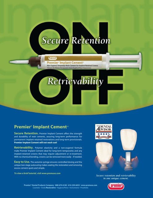 Premier® Implant Cement™ - Premier Dental