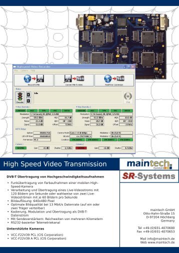 Infoblatt High Speed Video Transmission.pdf - maintech GmbH