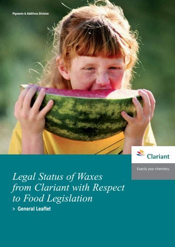 Legal Status of Waxes from Clariant with Respect to Food Legislation