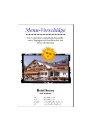 Menu-Vorschläge - Hotel Sonne Wildhaus