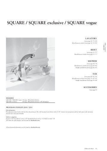 2011-villeroy+boch-by-dornbracht-Square-pricelist-pdf - Hot2Cold