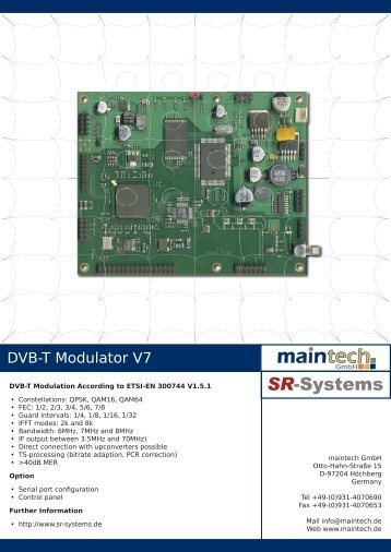 DVB-T Modulator V7 - maintech GmbH