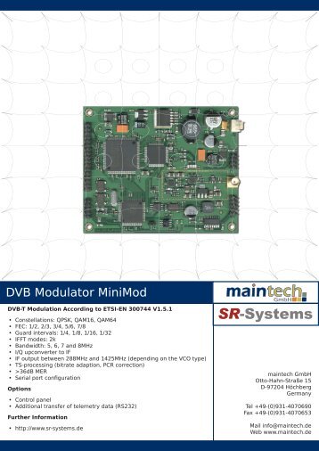 Leaflet DVB Modulator MiniMod.pdf - Maintech.de