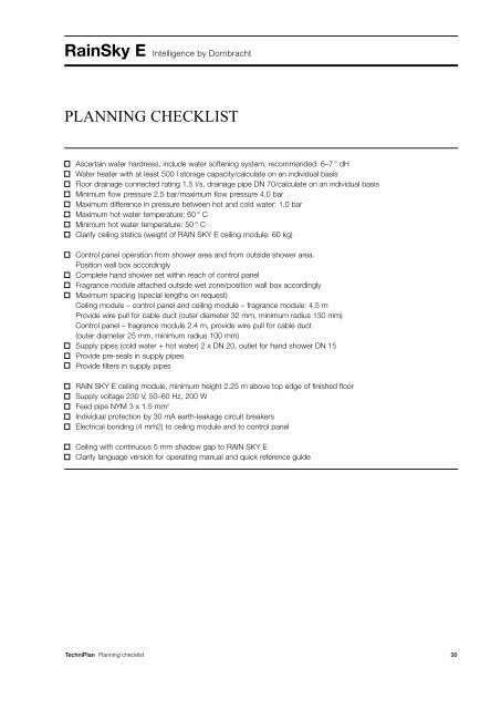 TechniPlan Intelligence By Dornbracht RainSky E - AGS, The ...