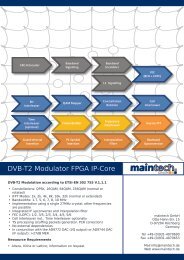 DVB-T2 Modulator FPGA IP-Core - Maintech.de