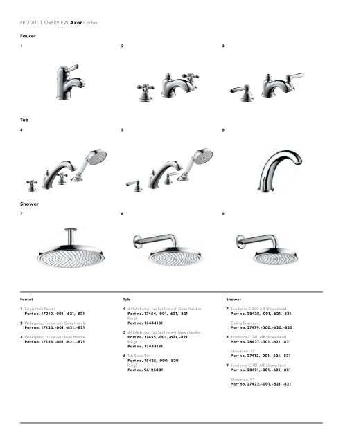 Axor Starck Axor Citterio Axor Citterio M Axor Urquiola ... - Hansgrohe