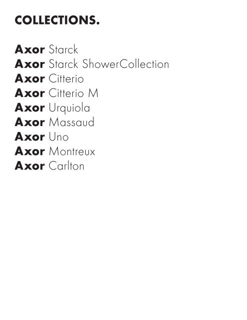 Axor Starck Axor Citterio Axor Citterio M Axor Urquiola ... - Hansgrohe