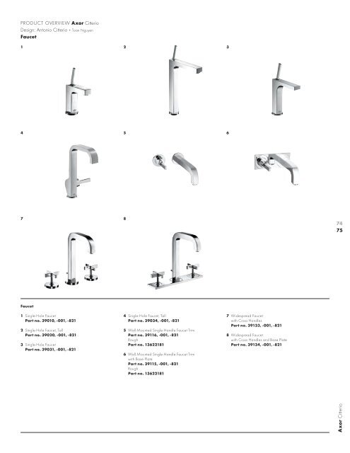 Axor Starck Axor Citterio Axor Citterio M Axor Urquiola ... - Hansgrohe