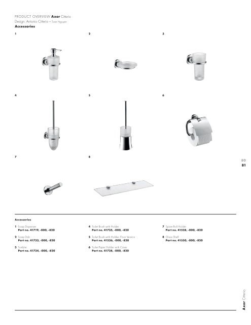 Axor Starck Axor Citterio Axor Citterio M Axor Urquiola ... - Hansgrohe