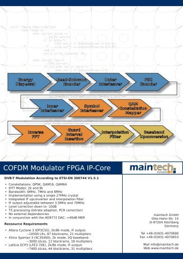 COFDM Modulator FPGA IP-Core - Maintech.de
