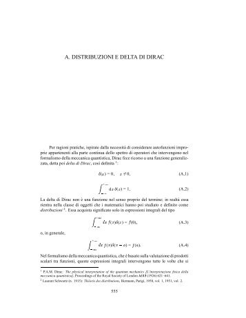 distribuzioni e delta di dirac - Sezione di Pavia