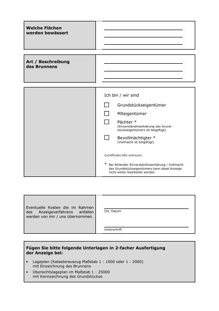 Anzeige Brunnen - Gartenbewässerung - Landkreis Mainz-Bingen
