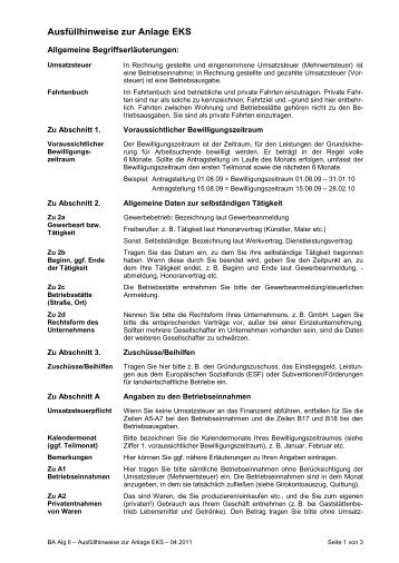 Alg II - Ausfüllhinweise Anlage EKS - Landkreis Mainz-Bingen