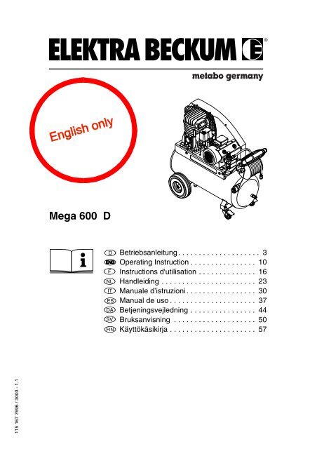 Mega 600D - BA - DE/EN/FR/NL/IT/ES/DA/SV/FI - Free-Instruction ...
